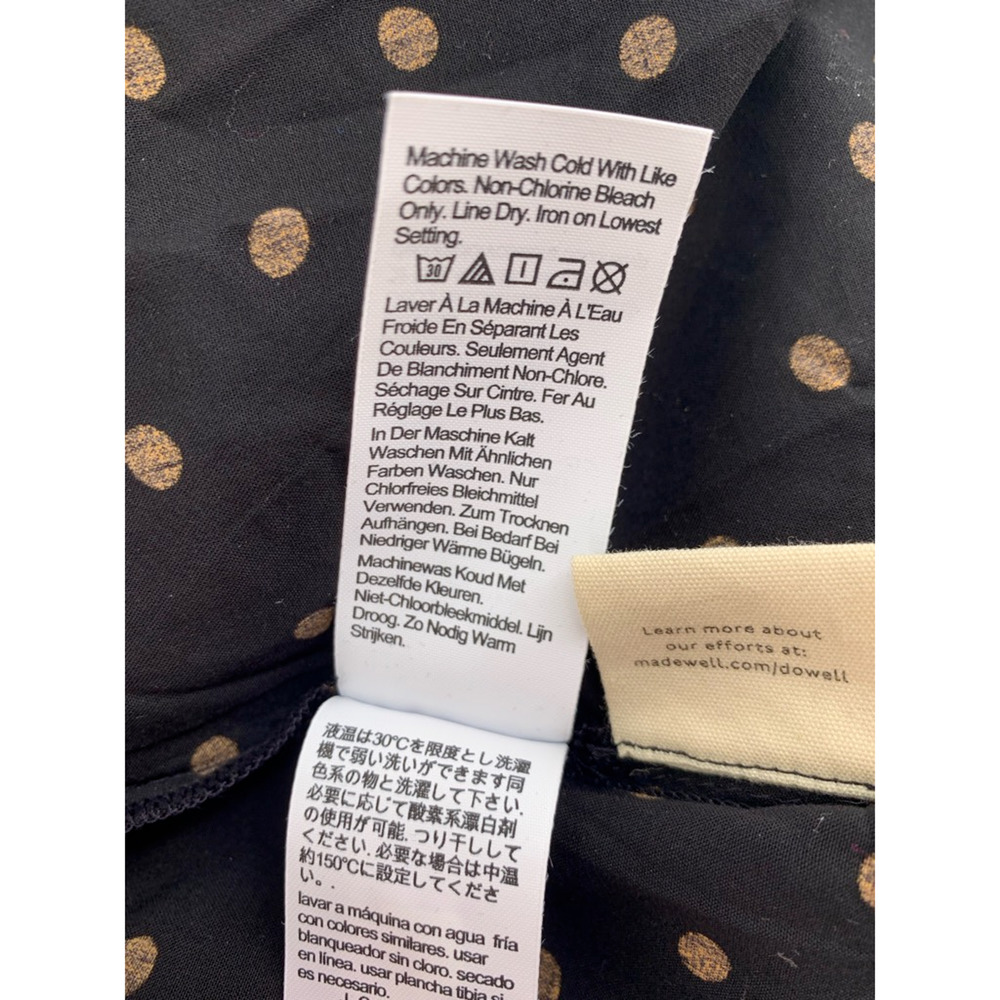 Madewell Lucie V-Neck Smocked Mini Dress in Oval Dot Orange Black S - Picture 12 of 14